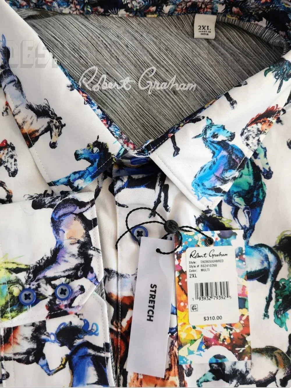 ROBERT GRAHAM Year of Horse THOROUGHBRED LONG SLEEVE BUTTON SHIRT BIG 2XL NWT
